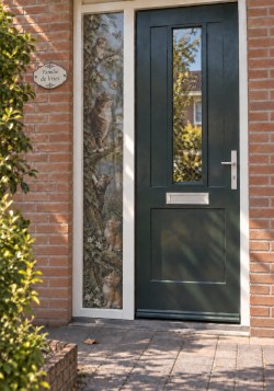 Raamfolie verticaal katten en kittens in bloeiende bosboom